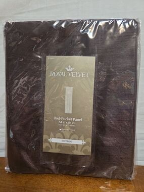 Royal Velvet Britton Russett Brown 54 In X 84 In Rod-Pocket Panel Polyester New